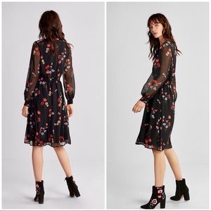 Floral Smocked Waist Midi Dress